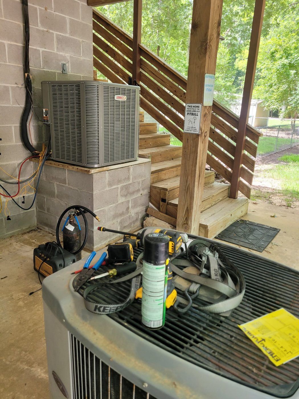 New Lennox condenser going in during a change-out